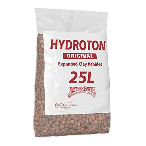 Mother Earth Products Mother Earth HGC714114 Hydroton Original Expanded Clay Pebbles, 25 Liter, Terra Cotta - size: 25 Liter