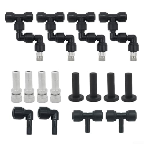 Reptile Misting Nozzles for Mister Systems, 360 Degree Rotation Spray Heads with 1/4 Inch Tubing Connectors, DIY Fogging Kit for Terrarium Greenhouse Garden Humidification