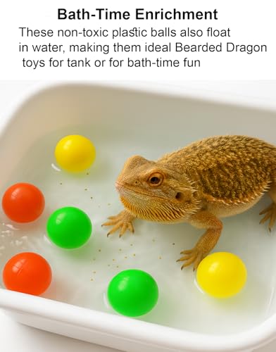 Bearded Dragon Enrichment Kit Toy, Foraging Toys with 100 Plastic Balls, Feeding Tray & Tweezers for Bearded Dragons to Play with – Bearded Dragon Toy for Reptiles