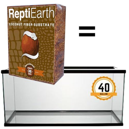 ReptiEarth Reptile Bedding, Fluffy Coconut Fiber Substrate 36 Quart Organic Coco Ready to Use for Bioactive Snake Terrarium, Lizard Tanks with Plants, for Frog, Tarantula or Hermit Crab Habitat (4 Pk) - size: 36 Quart (4 Pack)