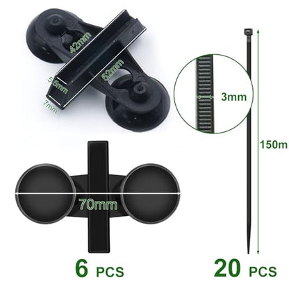 LINLAN Aquarium Fish Tank Dividers Set, 8 Pcs 15X30 cm Aquarium Grid Plastic with 6 Pcs Sucker Clips and 20 Pcs Cable Ties, Egg Crate for Fish Isolation(Black) - color: Black, size: S
