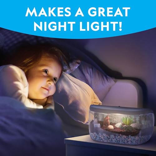 National Geographic Light-Up Dinosaur Terrarium Kit for Kids Ages 6+ | Real Plants and Gemstones, Night Light, Dino Habitat, DIY Science Activity, Dinosaur Toys, Birthday Gift - style: Large Dino Habitat