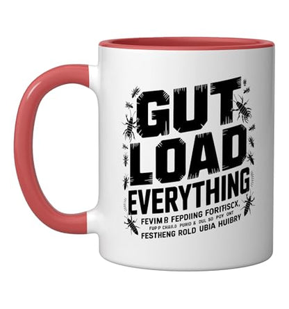 Veiled Chameleon Keeper Gut Loading Feeder Insects Insect Ceramic Mug, Red/White - color: Red/White