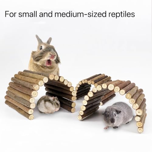 Hermit Crab Hideout, Hermit Crab Climbing Toys, Wooden Reptile Hideout, Climb Bridges for Lizard Chameleon Hamster Rats Chinchilla Guinea Pig Rabbit Bearded Dragon (4 x 8 inches)