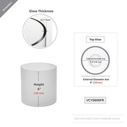 WGV Cylinder Vase, Width 6", Height 6", Frosted Glass Container Terrarium Candle Holder for Wedding Centerpiece, Party Event, Home Office Decor, 1 Piece - size: 6"x6"H FR