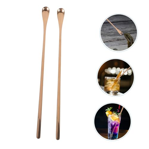 BESPORTBLE 2pcs Pet Feeding Spoon Long Handle Reptile Food Tool for Geckos Lizards and Small Animals Safe and Portable Design Rose Gold
