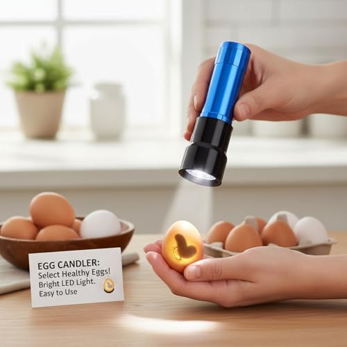 Egg Candler Candling Light Egg Development Tester Flashlight for Chicken Duck and Goose Eggs, 2PCS(Blue)
