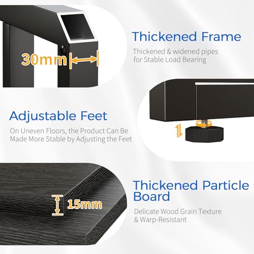METYERRY 55 Gallon Fish Tank Stand with Power Outlet,Adjustable Shelf | 860 LBS Heavy Duty Metal Frame, Fits Fish Tanks Reptile Tanks and Turtle Tanks, Water Resistant Board, Home Aquarium Setup - color: Black, size: 55 Gallon