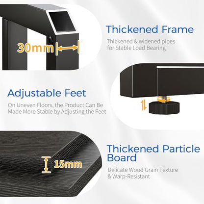 METYERRY 55 Gallon Fish Tank Stand with Power Outlet,Adjustable Shelf | 860 LBS Heavy Duty Metal Frame, Fits Fish Tanks Reptile Tanks and Turtle Tanks, Water Resistant Board, Home Aquarium Setup - color: Black, size: 55 Gallon