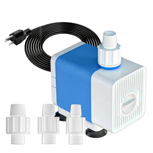 400GPH Water Fountain Pump 25W Pond Pumps Ultra-Quiet | Adjustable Flow Rate for Fountains, Hydroponics, Ponds, Aquariums, and More