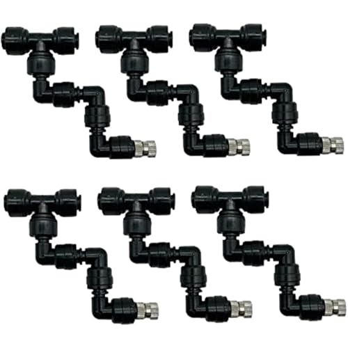 Mister for Reptile Tank, 6PCS Adjustable Misting Nozzles, 360° Reptile Mister Spray Nozzle, Quick Connect Plastic Terrarium Nozzle for Greenhouse Courtyards Gardens Plants