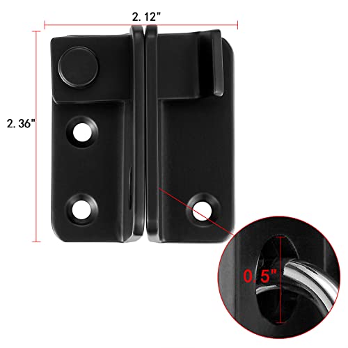2 Set Black Flip Latches with Padlock Hole，2.36”x2.12”Slide Bolt Latch | Stainless Steel Sliding Barn Door Lock ,for bedroom,drawer,Wine Cabinet,cabinet,garage,window,pet enclosures - color: Black left open_2 Pack