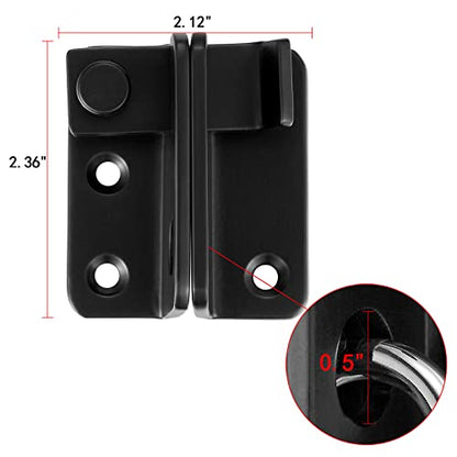 2 Set Black Flip Latches with Padlock Hole，2.36”x2.12”Slide Bolt Latch | Stainless Steel Sliding Barn Door Lock ,for bedroom,drawer,Wine Cabinet,cabinet,garage,window,pet enclosures - color: Black left open_2 Pack