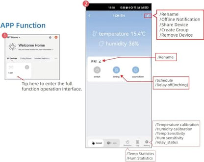 Zigbee 1 Channel 10A Smart WiFi Temperature and Humidity Controller with Extendable Probe Sensor ,USB & DC 7-32V, App Control,Greenhouse,Pet Breeding,Incubator,Reptile,Alexa/tuya zigbee hub Required