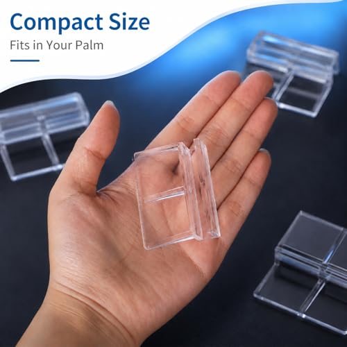 10 Pack Aquarium Lid Clips 6.3mm Aquarium Cover Bracket Rimless Fish Tank Glass Cover top Support Acrylic and Glass Aquariums top Clips Aquariums Hood Holder Plastic Fish Tank Covers