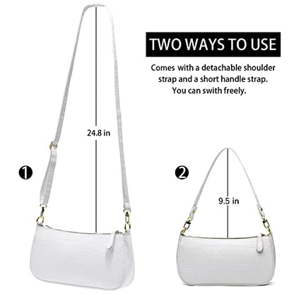 Small Tote Shoulder Bags Purses for Women Retro Classic Crossbody Bags Cute Clutch Purse and Handbag - color: 0-1-white