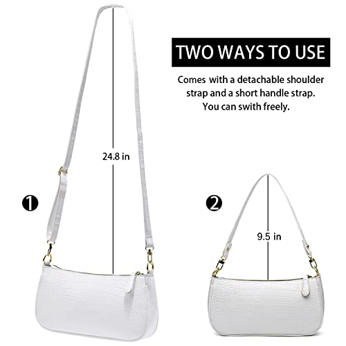 Small Tote Shoulder Bags Purses for Women Retro Classic Crossbody Bags Cute Clutch Purse and Handbag - color: 0-1-white