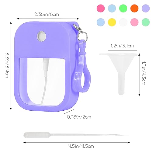 10 Pcs Portable Card Spray Bottle 1.29oz Refillable Perfume Bottle Reusable Leakproof Water Spray Bottle with Keychain for Cosmetic 10 Color - color: 10 Pcs