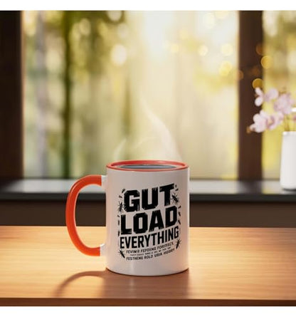 Veiled Chameleon Keeper Gut Loading Feeder Insects Insect Ceramic Mug, Orange/White - color: Orange/White