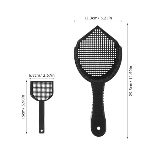 HOMSFOU 2pcs Cat Litter Scoop Set with Large Slotted Plastic Shovels for Convenient Waste Removal, Sturdy Ergonomic Design for Cat and Reptile Litter Box Cleaning, Small and Large Sizes