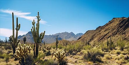 Reptile Habitat Background, Retro Desert Oasis Cactus Terrarium Background 24X12 in Background with 8 EVA Double-Sided Tape - color: desert01, size: 24X12in/60X30cm