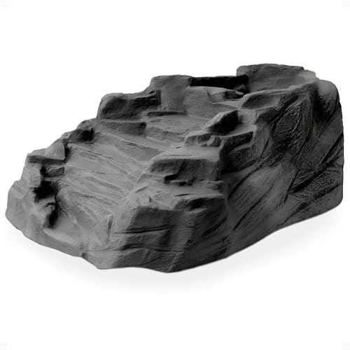 Algreen Rock Waterfall, Tranquility Pond Fountain, Gray | Heavy-Duty BPA-Free Polyethylene, 34x17x24 in, 0.75 in Fitting, Fish & Plant Safe, 9 lb