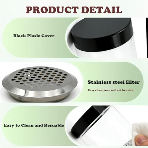Paint Brush Cleaner Cup, Nail Art Brushes Washing Cup, Brush Cleaning Tank for Painting Water Oil Acrylic Art Supplies-3 Pcs