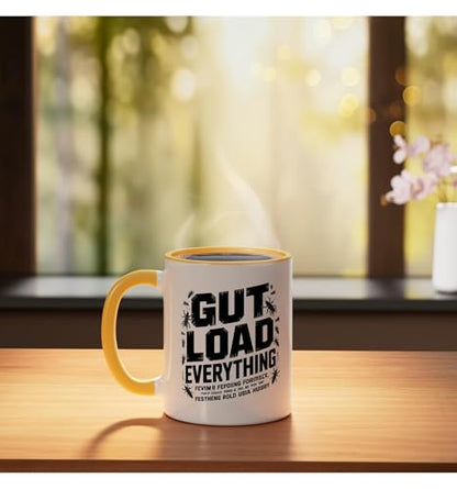 Veiled Chameleon Keeper Gut Loading Feeder Insects Insect Ceramic Mug, Yellow/White - color: Yellow/White