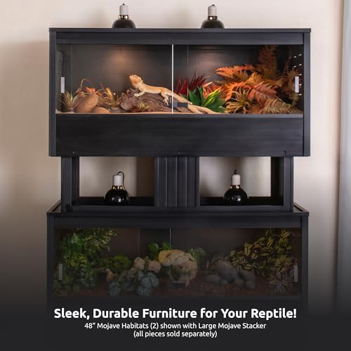 New Age Pet ECOFLEX Large Black Mojave Stacker for Reptile Habitats | 10 Year Limited Manufacturer's Warranty | Stackable Design, Accommodates Lighting Set-Up - color: Black, size: Large