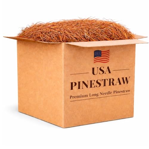 Long Needle Pine Straw Mulch - 65-80 Sqft Coverage 4 Set - Premium USA Harvested PineStraw for Landscaping, Weed Control, Moisture Retention & Erosion Control - USA Pinestraw - size: Pine Needle Mulch - Covers 65-80 Sqft 4 set