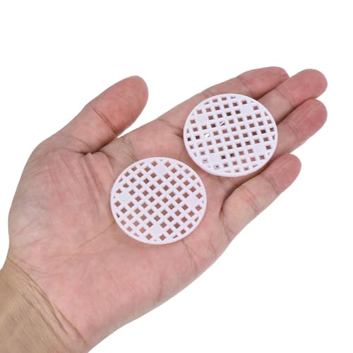 PATIKIL Flower Pot Hole Mesh Pad, 60Pcs 1.8 Inch/4.5cm Round Rigid Bonsai Drainage Mesh Grid Screen Bottom Grid Mat for Garden, White - color: White