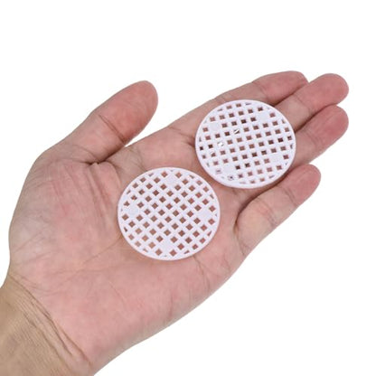 PATIKIL Flower Pot Hole Mesh Pad, 60Pcs 1.8 Inch/4.5cm Round Rigid Bonsai Drainage Mesh Grid Screen Bottom Grid Mat for Garden, White - color: White