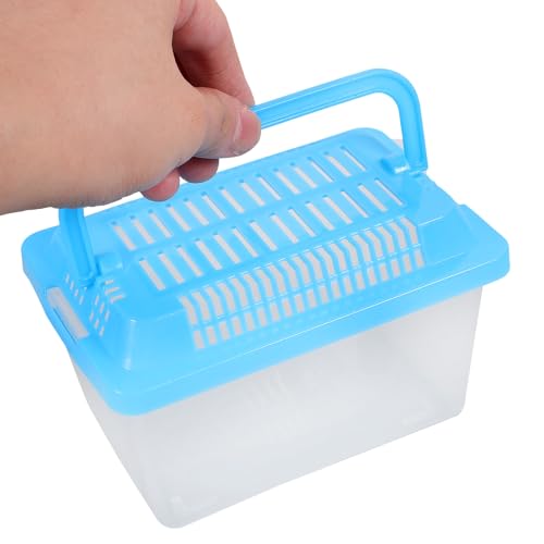 Plastic Turtle Fish Tank Pet Fish Tank Small Aquarium Plastic Goldfish Aquarium Habitat Acrylic Reptile cage reptisoil terrariums Handheld Feeding Box Household - size: 13x9cm