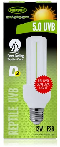 MRREPTILE UVB Reptile Light, 13W 5.0 UVB Bulb Light for Reptiles, UVA UVB Reptile Light, Tropical Reptiles UVB Lamp, Snake Chameleon Lizard Aquatic Turtle UVB Light - style: UVB5.0 13W