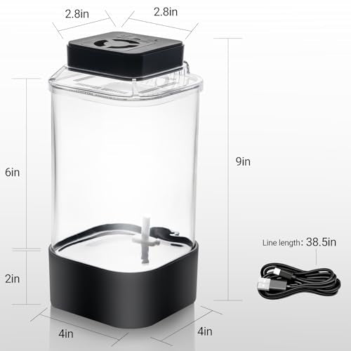 REPTI ZOO Insect Terrarium, 4" x 4" x 6" Insect Breeding Box with LED Lighting & Fan System, Glass Terrarium Tank for Spiders, Snail, Mantis and Small Reptiles