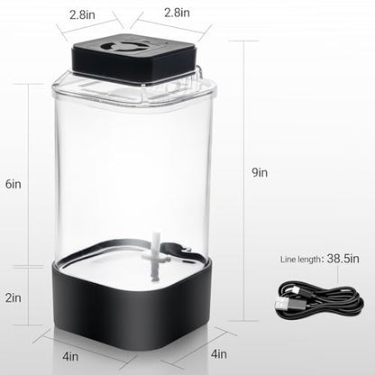 REPTI ZOO Insect Terrarium, 4" x 4" x 6" Insect Breeding Box with LED Lighting & Fan System, Glass Terrarium Tank for Spiders, Snail, Mantis and Small Reptiles