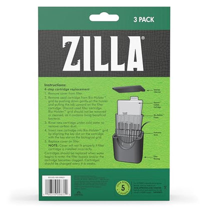 Zilla Reptile Pet Terrarium Water Filter Replacement Cartridge, Large,3 Count (Pack of 2) - size: Large (Pack of 2)