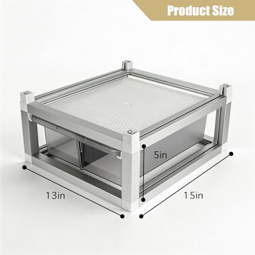 13x10x4 Stackable Reptile Rack with Base PE Drawer Ventilated Lid Modular | Modular stackable reptile rack 13x10x4 with base, PE sliding drawer, ventilated lid, fits ground reptile gecko snake habitat - size: 13x10x4-base