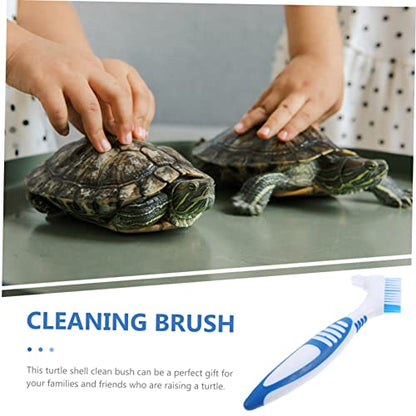 Turtle Cleaning Brush Multi-Functional Creative Personal Denture Household Double-Head Brace Cleaning Brush for Turtle Shell Aquarium Reptile Tank