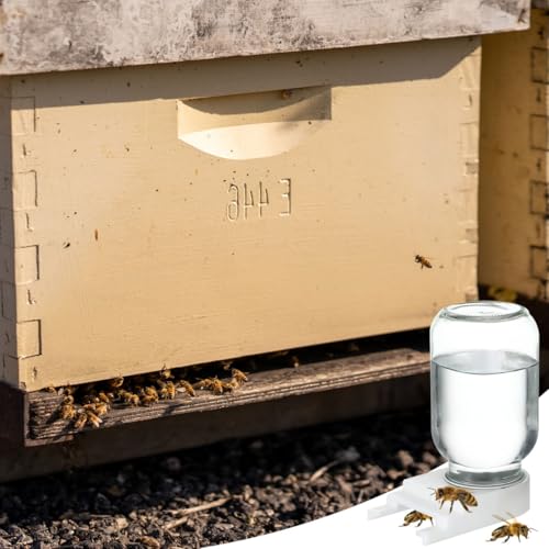 Toddmomy Metal Bee Feeders: Entrance Feeders 4pcs Honeybee Hive Feeders Mason Jar Lids Water Feeder for Bee Feeding Beekeeping Equipment Tools, 7.30X7.30X1.50CM