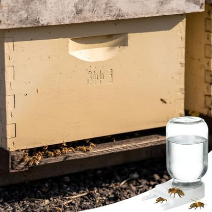 Toddmomy Metal Bee Feeders: Entrance Feeders 4pcs Honeybee Hive Feeders Mason Jar Lids Water Feeder for Bee Feeding Beekeeping Equipment Tools, 7.30X7.30X1.50CM