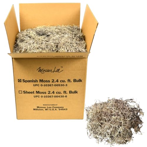 Mosser Lee Spanish Moss – Natural Decorative Moss for Houseplants, Soil Cover, Crafts, Terrariums & Floral Arrangements - 2.4 Cubic Foot - size: 2.4 cu. ft.