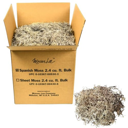 Mosser Lee Spanish Moss – Natural Decorative Moss for Houseplants, Soil Cover, Crafts, Terrariums & Floral Arrangements - 2.4 Cubic Foot - size: 2.4 cu. ft.