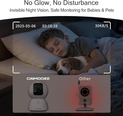 Upgraded 3K Security Camera Indoor, Free Time Lapse, AI Tracking & Face ID, PTZ 5G WiFi Dog/Pet/Baby Monitor Cameras for Home Security, Color Night Vision, Full Duplex 2-Way Talk - style: 3K Cam 1pack