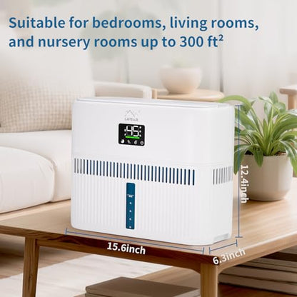 LAVIEAIR Evaporative Humidifiers for Bedroom up to 300 ft² 5L Tank Top Fill | Mist-free No White Dust Bedside Humidifier for Living Room, Nursery, Baby, Plants Max 48H Runtime, Easy to Clean