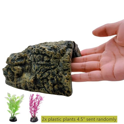 M2cbridge Aquarium Decorations Fish Hideout House Shelter Betta Cave (Rock Hide Cave) - style: Rock Hide Cave