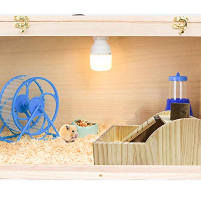 kathson Hamster Sand Bath Box Wooden Small Animals Shower Room Chinchilla Digging Sand Bathtub Container with Climbing Ladder Bowl for Dwarf Syrian Mice Mouse Gerbils Hedgehog