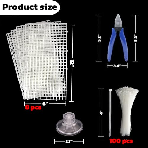 12 PCS DIY Turtle Basking Platform Tools and Accessories for Creative Layouts –Ideal Turtle Tank Accessories (White, Small)