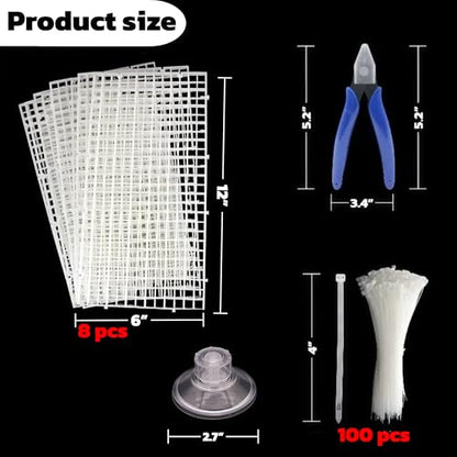 12 PCS DIY Turtle Basking Platform Tools and Accessories for Creative Layouts –Ideal Turtle Tank Accessories (White, Small)