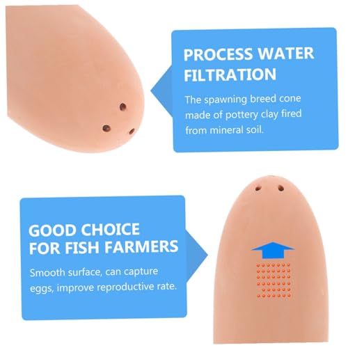 1set Shrimp Spawning Barrels and Breeding Cone for Discus Fish Pottery Craft Aquarium Decoration for Tropical Fish and Shrimp Breeding Design - size: 20.00X11.00X11.00CM